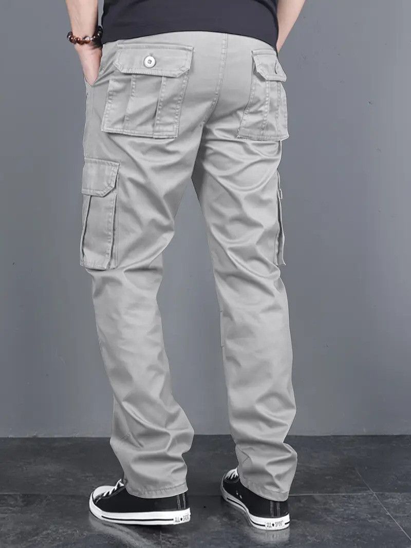 FABRIPPLE Men's Light Grey Cargo Pants - Image 2
